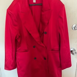 H&M XXL Women's Red Double-Breasted Coat